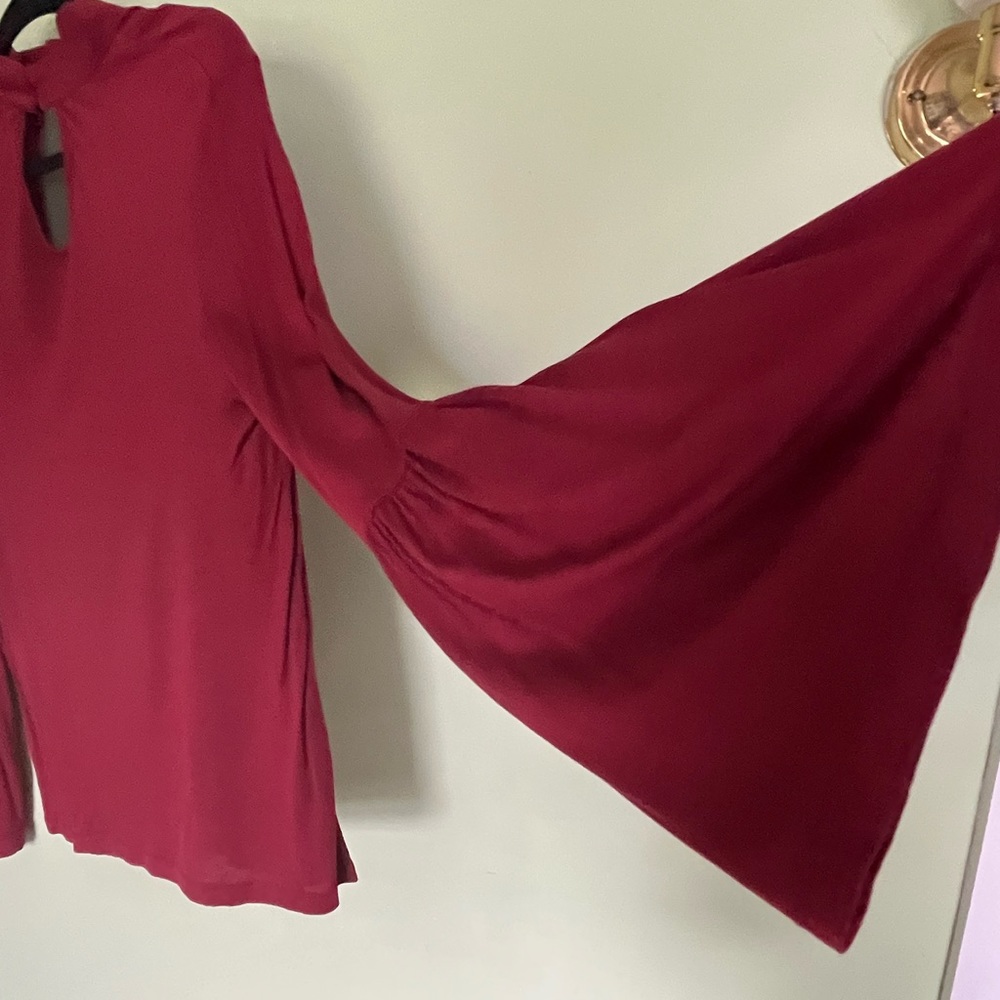NWOT Haute Hippie keyhole bell sleeve top